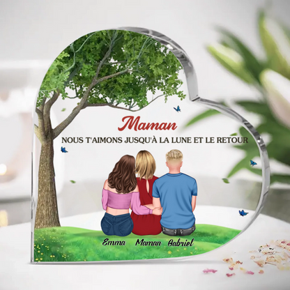 Cœur décoratif personnalisé - Mère et enfants