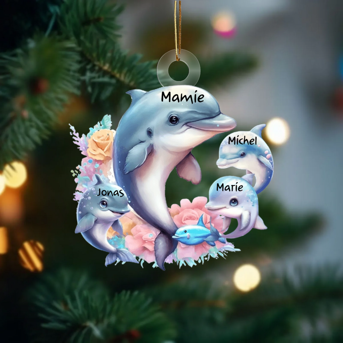Personnalisé Ornement de Noël – Thème de Dauphin