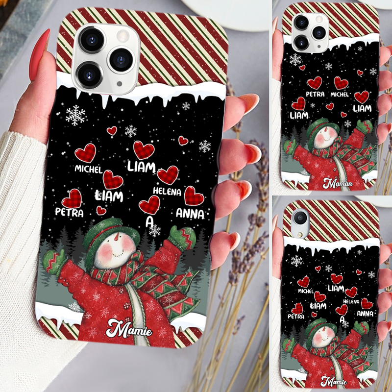 Bonhomme de Neige et Cœur-Etui personnalisé pour iPhone et Samsung