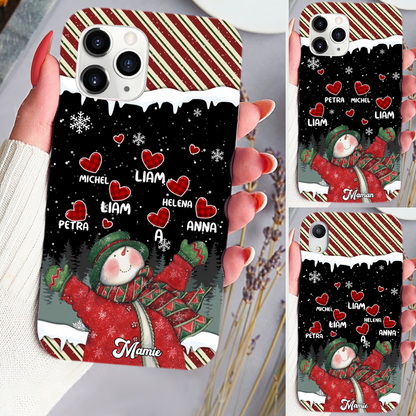 Bonhomme de Neige et Cœur-Etui personnalisé pour iPhone et Samsung