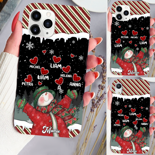 Bonhomme de Neige et Cœur-Etui personnalisé pour iPhone et Samsung