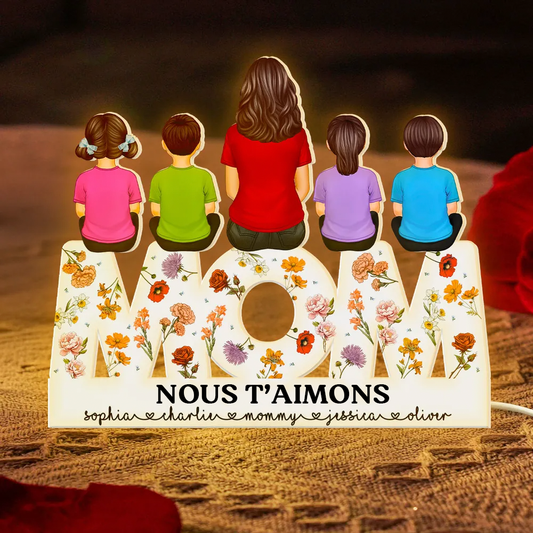 MOM Boîte Lumineuse Personnalisée Florale veilleuse LED