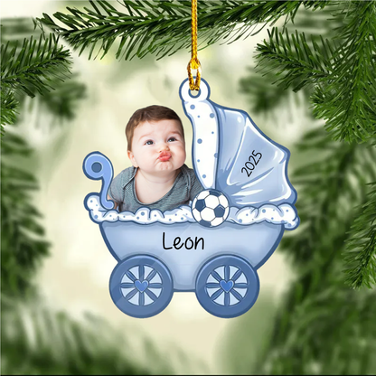 Poussette pour Bébé Photo Ornement de Noël