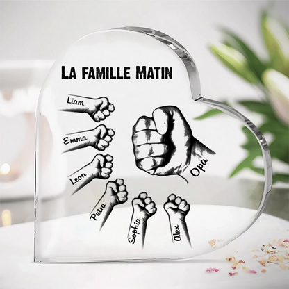 Plaque en acrylique avec 2-8 noms pour papa et grand-papa
