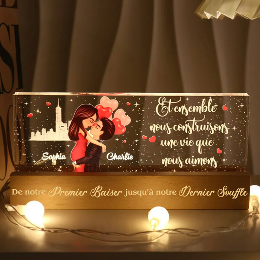 Couple avec ballons – Veilleuse LED personnalisée