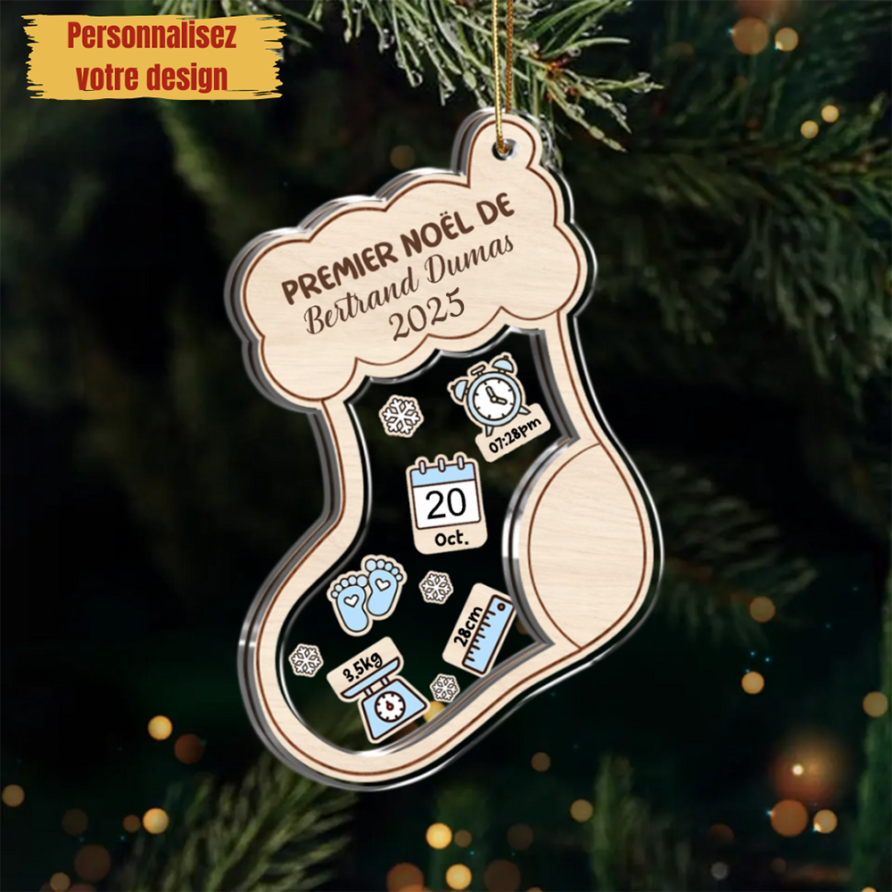 Premier Noël de Bébé - Ornement en acrylique pour Noël