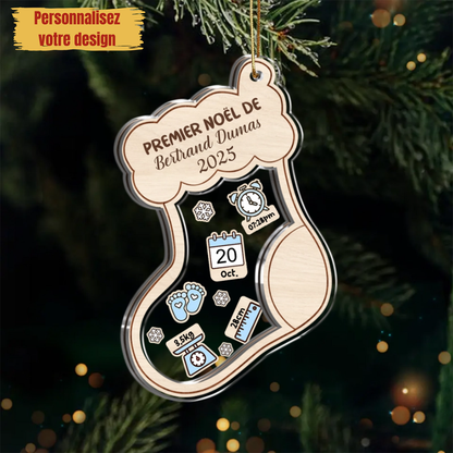 Premier Noël de Bébé - Ornement en acrylique pour Noël