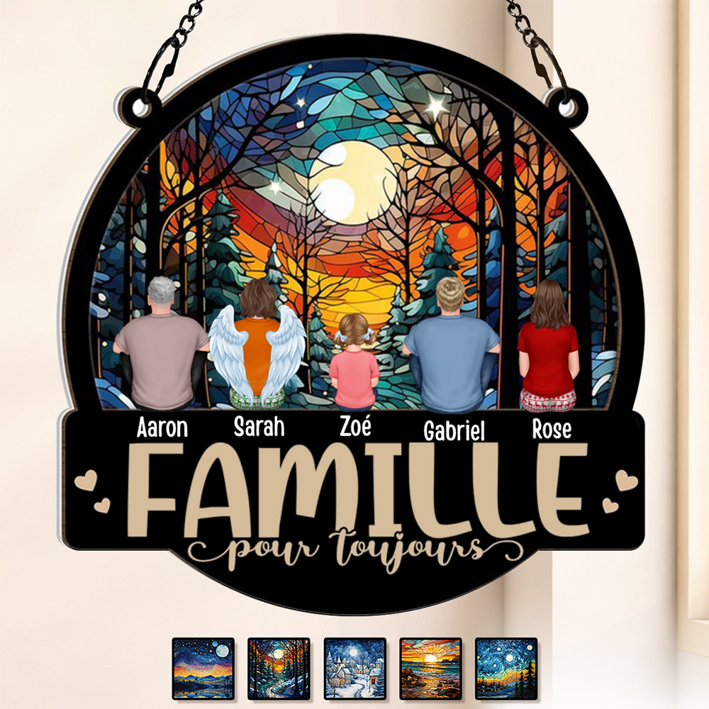Fenêtre personnalisée Attrape-soleil - Famille pour toujours