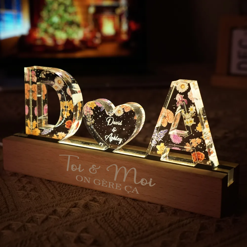 2 lettres Veilleuse LED personnalisée Cadeau pour couple