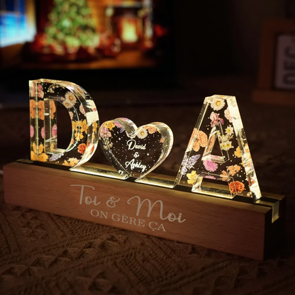 2 lettres Veilleuse LED personnalisée Cadeau pour couple