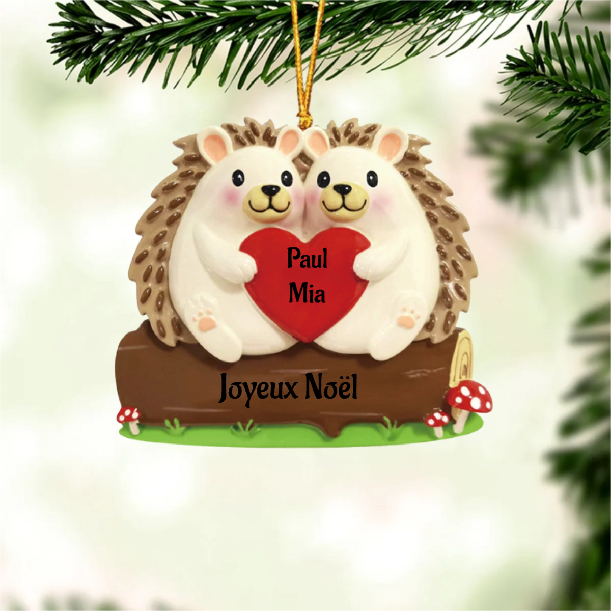 Décorations de Noël de la famille Hérisson