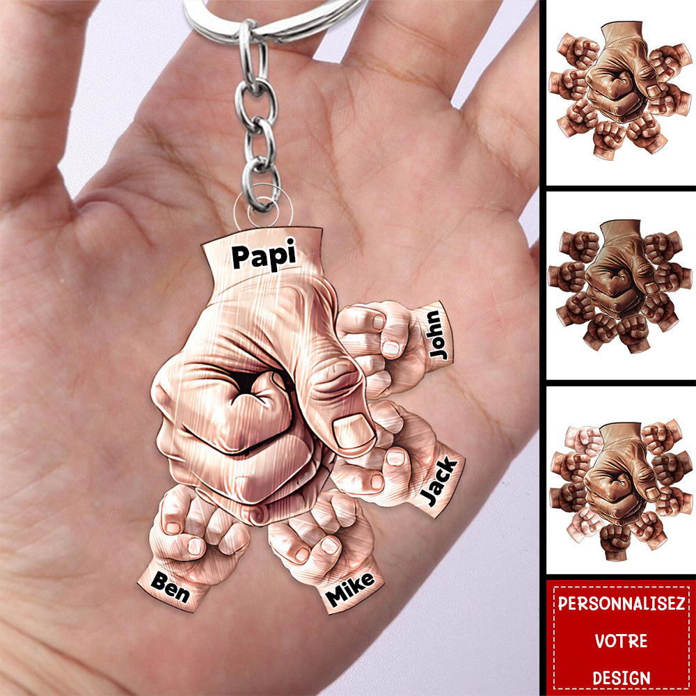 Porte-clés en acrylique personnalisé pour Papa et Papy
