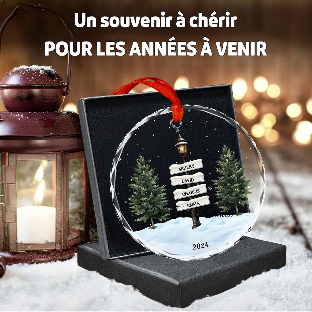 Ornement de Noël personnalisé avec design de panneau de rue