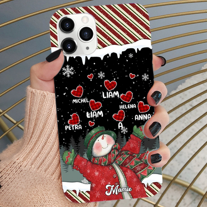 Bonhomme de Neige et Cœur-Etui personnalisé pour iPhone et Samsung
