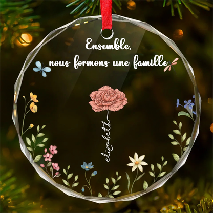 Blumen de naissance et citations - Ornement en verre personnalisé pour amis, famille et sœurs
