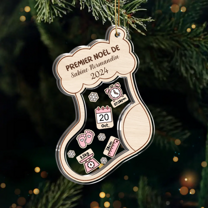 Premier Noël de Bébé - Ornement en acrylique pour Noël