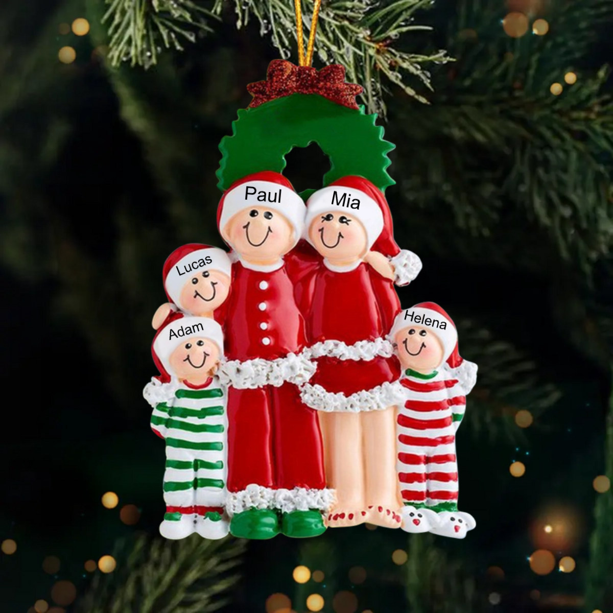 Décorations de Noël Famille avec 3-6 noms