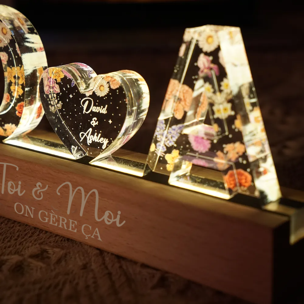 2 lettres Veilleuse LED personnalisée Cadeau pour couple