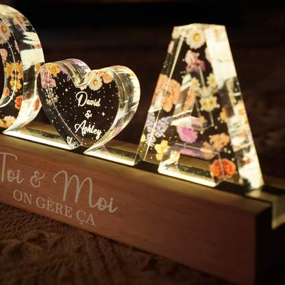 2 lettres Veilleuse LED personnalisée Cadeau pour couple
