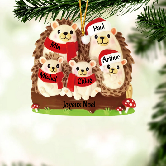 Décorations de Noël de la famille Hérisson