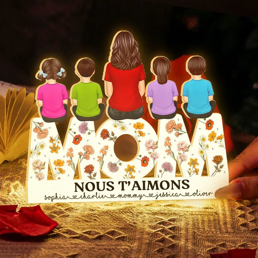 MOM Boîte Lumineuse Personnalisée Florale veilleuse LED