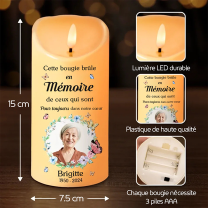 Bougie LED avec photo Cadeau commémoratif