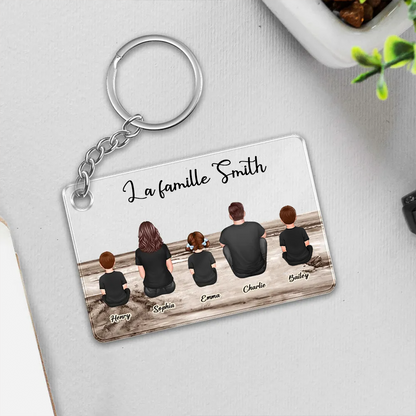 Porte-clés acrylique avec 1-10 membres de la famille