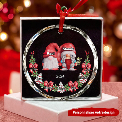 Ornement de Noël personnalisé avec des lutins de Noël – Famille et année personnalisables