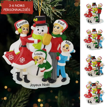 Décorations de Noël Famille avec bonhomme de neige 3-6 noms