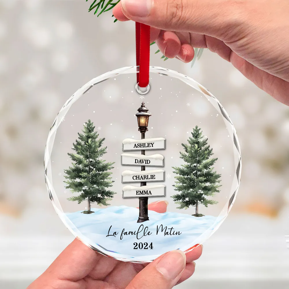 Ornement de Noël personnalisé avec design de panneau de rue