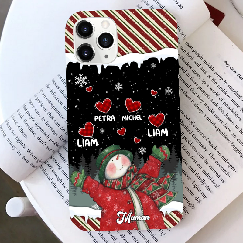 Bonhomme de Neige et Cœur-Etui personnalisé pour iPhone et Samsung