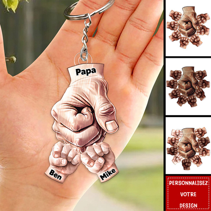 Porte-clés en acrylique personnalisé pour Papa et Papy
