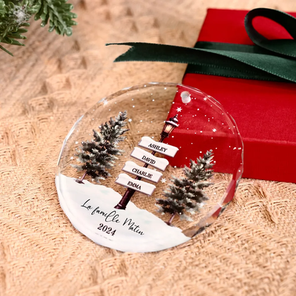 Ornement de Noël personnalisé avec design de panneau de rue