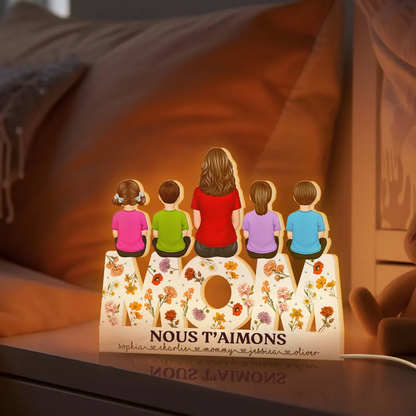MOM Boîte Lumineuse Personnalisée Florale veilleuse LED