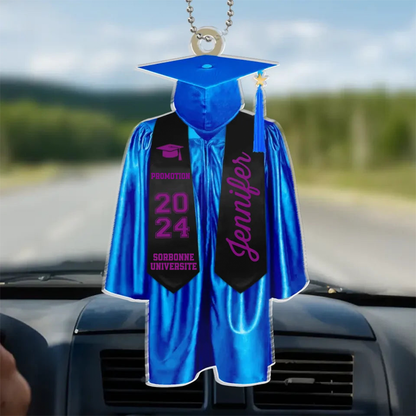 Ornement de graduation personnalisé en bois – Un souvenir unique de votre moment de réussite
