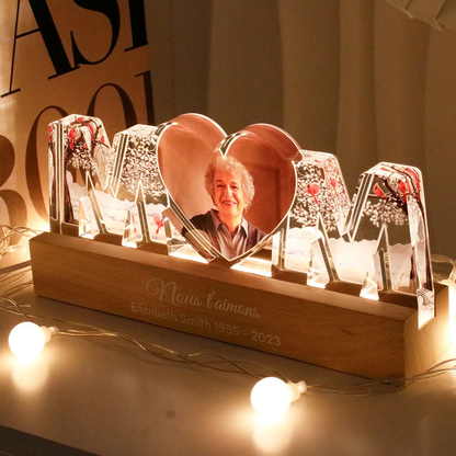 Veilleuse LED personnalisée MOM avec photo – Cadeau de deuil