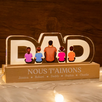 DAD – Veilleuse LED personnalisée, cadeau pour papa