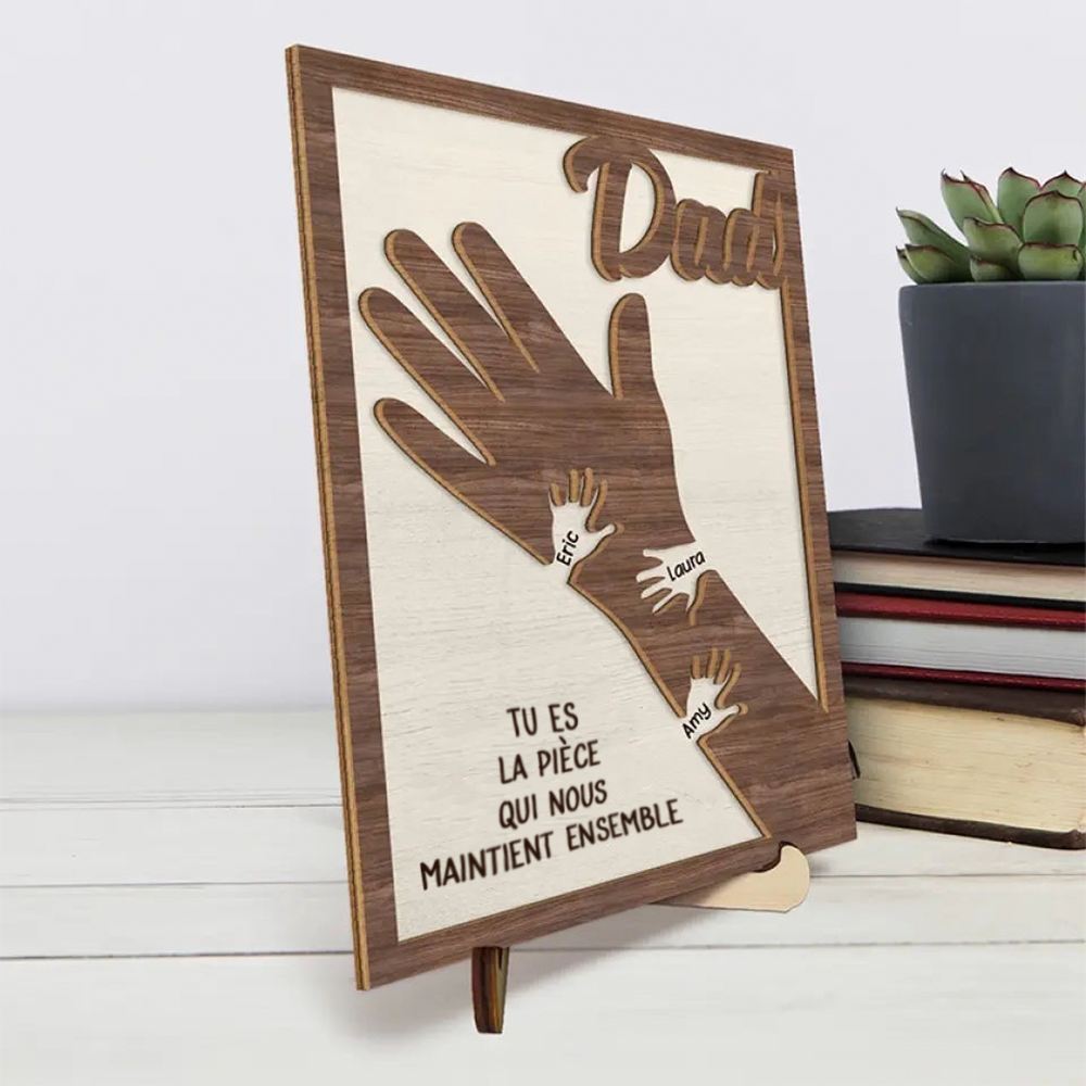 Tableau en bois personnalisé pour papa, maman