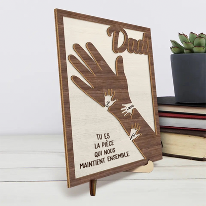 Tableau en bois personnalisé pour papa, maman