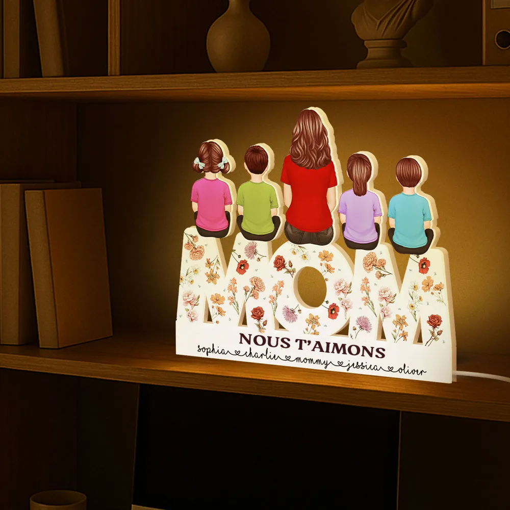 MOM Boîte Lumineuse Personnalisée Florale veilleuse LED