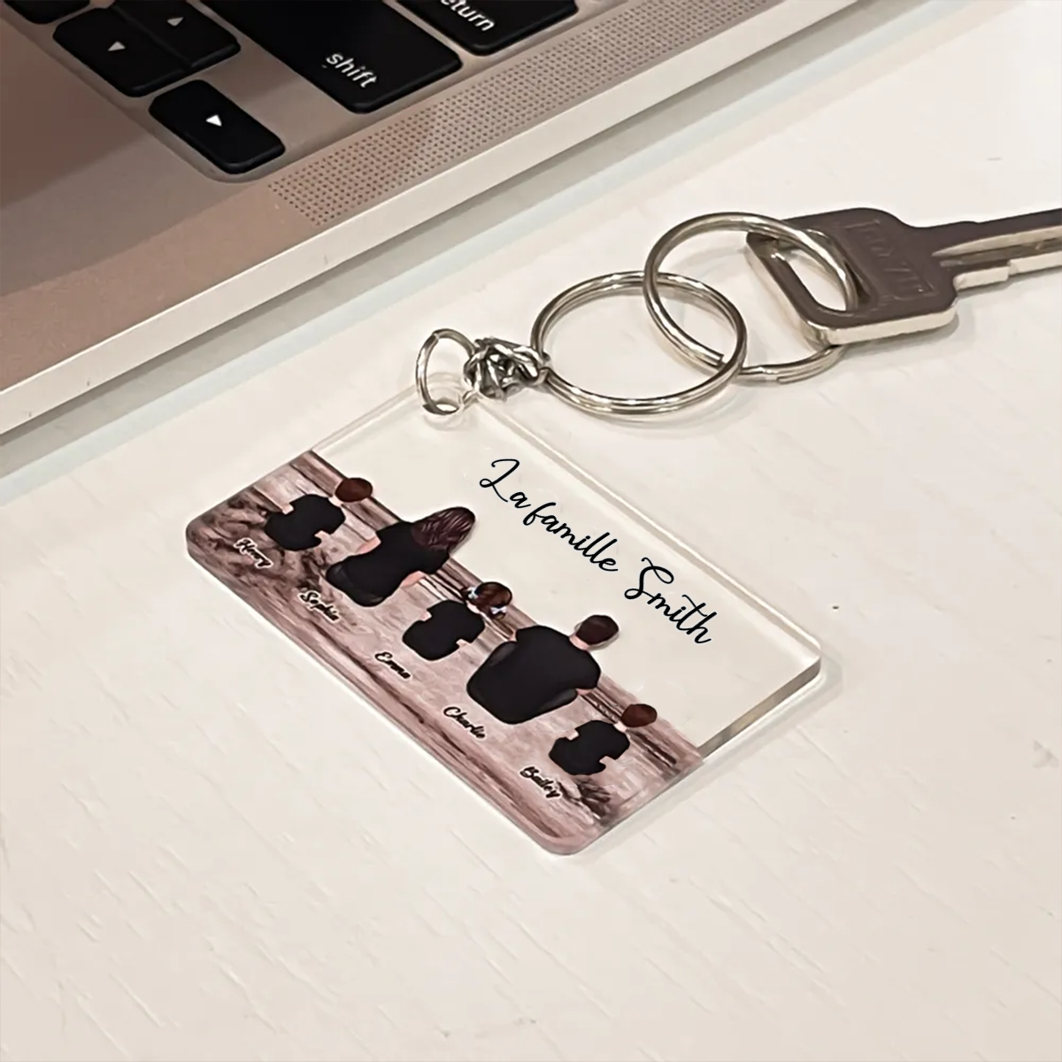 Porte-clés acrylique avec 1-10 membres de la famille