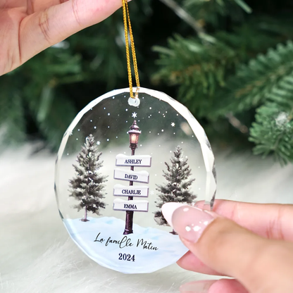 Ornement de Noël personnalisé avec design de panneau de rue