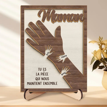 Tableau en bois personnalisé pour papa, maman