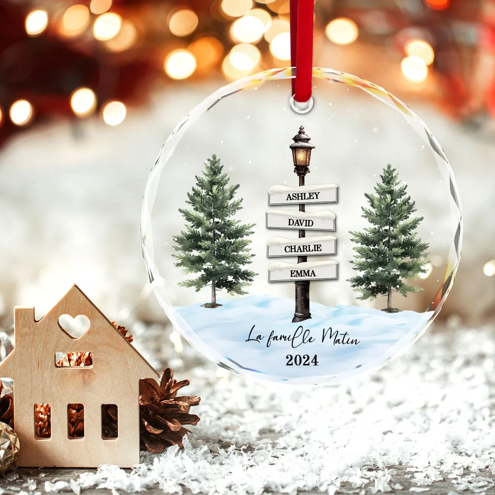 Ornement de Noël personnalisé avec design de panneau de rue