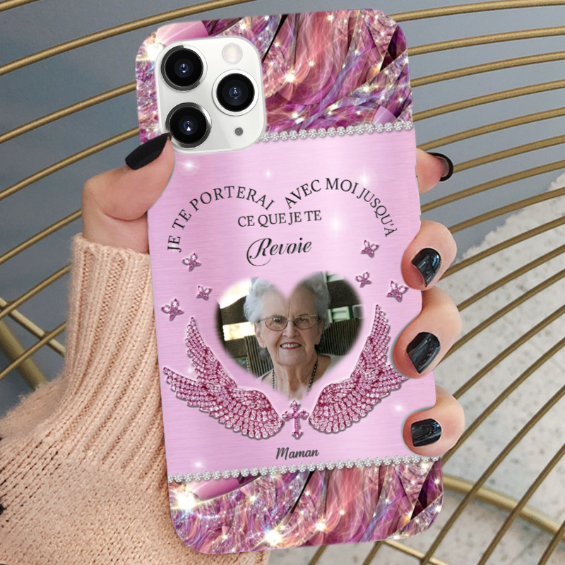 Coque personnalisée avec ailes d'ange pour iPhone et Samsung