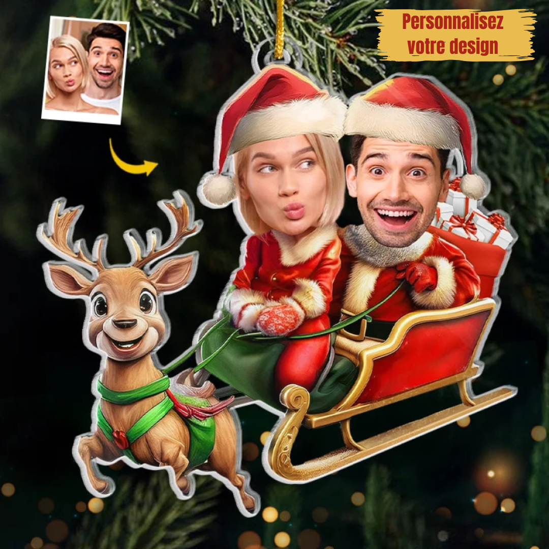 Ornement de Noël pour couple avec photo