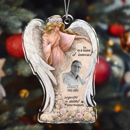 Pendentif Ange avec Photo – Cadeau de Deuil
