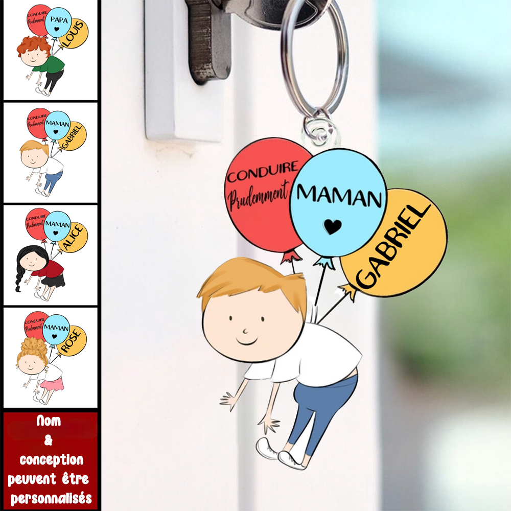 Conduite prudente-Porte-clés acrylique avec ballons