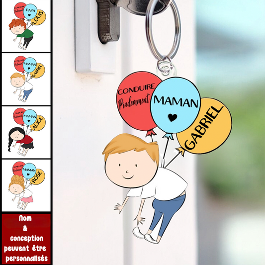 Conduite prudente-Porte-clés acrylique avec ballons