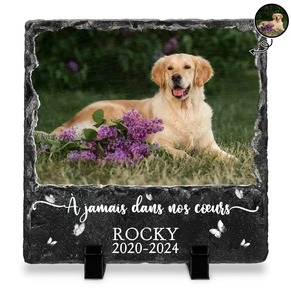 Plaque en ardoise personnalisée avec photo et message – Cadeau commémoratif